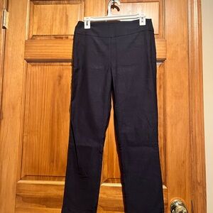 Tribal cuffed Black Straight Leg Women's Pants